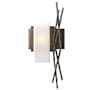 Hubbardton Forge Brindille 19" Tall Wall Sconce Dark Smoke / Opal
