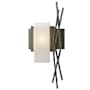 Hubbardton Forge Brindille 19" Tall Wall Sconce Natural Iron / Opal
