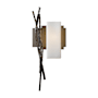 Hubbardton Forge Brindille 19" Tall Wall Sconce Bronze / Opal