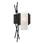 Hubbardton Forge Brindille 19" Tall Wall Sconce Black / Opal