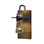 Hubbardton Forge Erlenmeyer 10" Tall Wall Sconce Dark Smoke / Clear