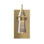 Hubbardton Forge Erlenmeyer 10" Tall Wall Sconce Modern Brass / Clear