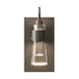 Hubbardton Forge Erlenmeyer 10" Tall Wall Sconce Dark Smoke / Clear