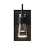 Hubbardton Forge Erlenmeyer 10" Tall Wall Sconce Black / Clear