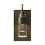 Hubbardton Forge Erlenmeyer 10" Tall Wall Sconce Soft Gold / Clear