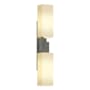 Hubbardton Forge Ondrian 2 Light 21" Tall Wall Sconce Natural Iron / Opal
