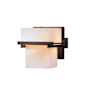 Hubbardton Forge Kakomi 6" Tall Wall Sconce Dark Smoke / Opal