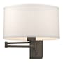 Hubbardton Forge Simple Lines 11" Tall Wall Sconce Dark Smoke / Flax