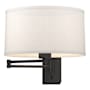 Hubbardton Forge Simple Lines 11" Tall Wall Sconce Black / Flax