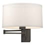 Hubbardton Forge Simple Lines 11" Tall Wall Sconce Natural Iron / Flax