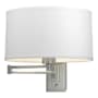 Hubbardton Forge Simple Lines 11" Tall Wall Sconce Vintage Platinum / Natural Anna