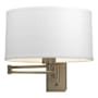 Hubbardton Forge Simple Lines 11" Tall Wall Sconce Soft Gold / Natural Anna