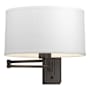 Hubbardton Forge Simple Lines 11" Tall Wall Sconce Oil Rubbed Bronze / Natural Anna