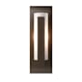 Hubbardton Forge Vertical Bar 15" Tall Wall Sconce with Customizable Glass Shade Bronze / Opal