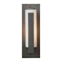 Hubbardton Forge Vertical Bar 15" Tall Wall Sconce with Customizable Glass Shade Natural Iron / Opal