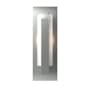 Hubbardton Forge Vertical Bar 15" Tall Wall Sconce with Customizable Glass Shade Vintage Platinum / Opal