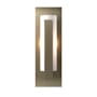Hubbardton Forge Vertical Bar 15" Tall Wall Sconce with Customizable Glass Shade Soft Gold / Opal