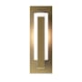 Hubbardton Forge Vertical Bar 15" Tall Wall Sconce with Customizable Glass Shade Modern Brass / Opal
