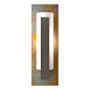Hubbardton Forge Vertical Bar 15" Tall Wall Sconce with Customizable Glass Shade Dark Smoke / Copper / Opal