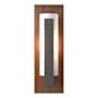 Hubbardton Forge Vertical Bar 15" Tall Wall Sconce with Customizable Glass Shade Natural Iron / Cherry / Opal