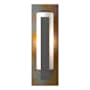 Hubbardton Forge Vertical Bar 15" Tall Wall Sconce with Customizable Glass Shade Natural Iron / Copper / Opal