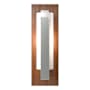 Hubbardton Forge Vertical Bar 15" Tall Wall Sconce with Customizable Glass Shade Vintage Platinum / Cherry / Opal