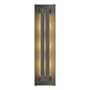 Hubbardton Forge Gallery 3 Light 28" Tall Wall Sconce Natural Iron / Ivory Art