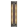 Hubbardton Forge Gallery 3 Light 28" Tall Wall Sconce Natural Iron / Amber