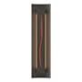 Hubbardton Forge Gallery 3 Light 28" Tall Wall Sconce Dark Smoke / Red