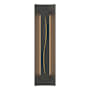 Hubbardton Forge Gallery 3 Light 28" Tall Wall Sconce Natural Iron / Amber