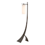 Hubbardton Forge Stasis 59" Tall Arc Floor Lamp Bronze / Opal