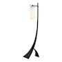 Hubbardton Forge Stasis 59" Tall Arc Floor Lamp Black / Opal