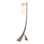 Hubbardton Forge Stasis 59" Tall Arc Floor Lamp Soft Gold / Opal