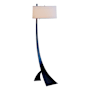 Hubbardton Forge Stasis 59" Tall Arc Floor Lamp Bronze / Natural Anna