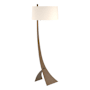 Hubbardton Forge Stasis 59" Tall Arc Floor Lamp Bronze / Flax