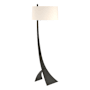 Hubbardton Forge Stasis 59" Tall Arc Floor Lamp Black / Flax