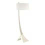 Hubbardton Forge Stasis 59" Tall Arc Floor Lamp Sterling / Natural Anna