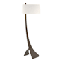 Hubbardton Forge Stasis 59" Tall Arc Floor Lamp Oil Rubbed Bronze / Natural Anna