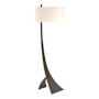 Hubbardton Forge Stasis 59" Tall Arc Floor Lamp Oil Rubbed Bronze / Flax