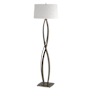 Hubbardton Forge Almost Infinity 60" Tall Buffet Floor Lamp Dark Smoke / Natural Anna