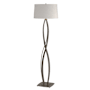Hubbardton Forge Almost Infinity 60" Tall Buffet Floor Lamp Dark Smoke / Flax