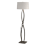 Hubbardton Forge Almost Infinity 60" Tall Buffet Floor Lamp Natural Iron / Flax