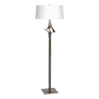 Hubbardton Forge Antasia 59" Tall Buffet Floor Lamp Dark Smoke / Natural Anna