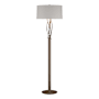 Hubbardton Forge Brindille 61" Tall Buffet Floor Lamp with Customizable Fabric Shade Bronze / Flax