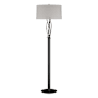 Hubbardton Forge Brindille 61" Tall Buffet Floor Lamp with Customizable Fabric Shade Black / Flax