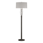 Hubbardton Forge Brindille 61" Tall Buffet Floor Lamp with Customizable Fabric Shade Natural Iron / Flax