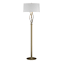 Hubbardton Forge Brindille 61" Tall Buffet Floor Lamp with Customizable Fabric Shade Soft Gold / Natural Anna