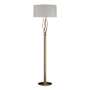 Hubbardton Forge Brindille 61" Tall Buffet Floor Lamp with Customizable Fabric Shade Soft Gold / Flax