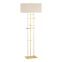 Hubbardton Forge Cavaletti 66" Tall Buffet Floor Lamp Modern Brass / Flax