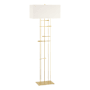 Hubbardton Forge Cavaletti 66" Tall Buffet Floor Lamp Modern Brass / Natural Anna